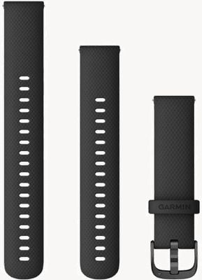 Garmin Sangle à dégagement rapide (18 mm) silicone noir / accastillage ardoise - sangle seule 010-12932-01