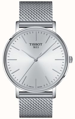 Tissot 每次都是男士 |银色表盘 |钢网手链 T1434101101100