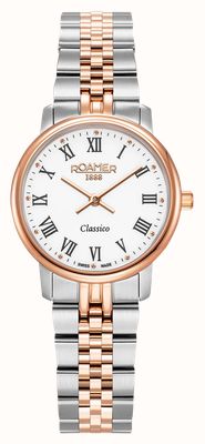 Roamer Classico 石英 (30 毫米) 白色表盘 / 双色不锈钢表链 971857 49 25 50