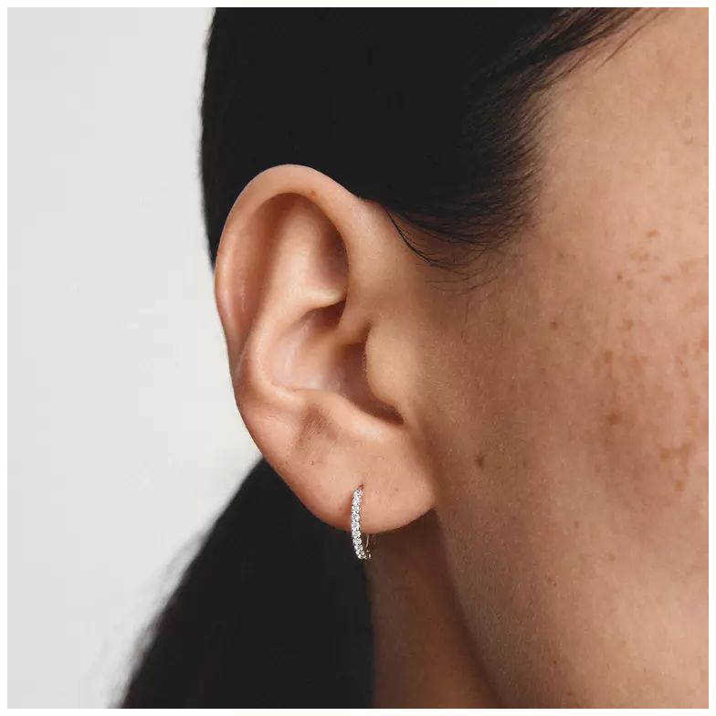 Thomas Sabo Sterling Silver Classic Zirconia Hoop Earrings CR776-051-14 - vista alternativa 3
