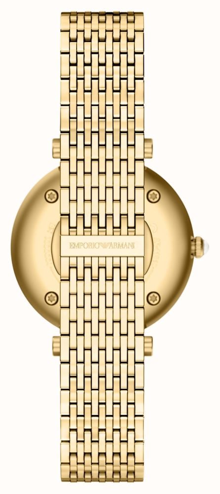 Emporio Armani Three-Hand Crystal Quartz (32mm) Brown Sunray Dial / Gold PVD Stainless Steel Bracelet AR11810 - vista alternativa 2