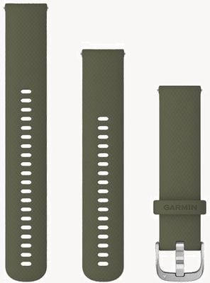 Garmin Quick Release Strap (20mm) Moss Silicone / Silver Hardware - Strap Only 010-12924-11