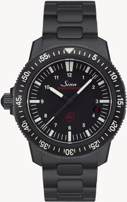 Sinn Ezm 3 s tegiment (41 mm) schwarzes Zifferblatt / schwarzes Armband mit Hartbeschichtung 603.020 H-LINK