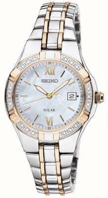 Seiko Damski zegarek wieczorowy solarny | pasek ze stali nierdzewnej | SUT068P9