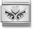 Nomination Classic Winged Heart Oxidised Sterling Silver & Steel Charm 330101/13