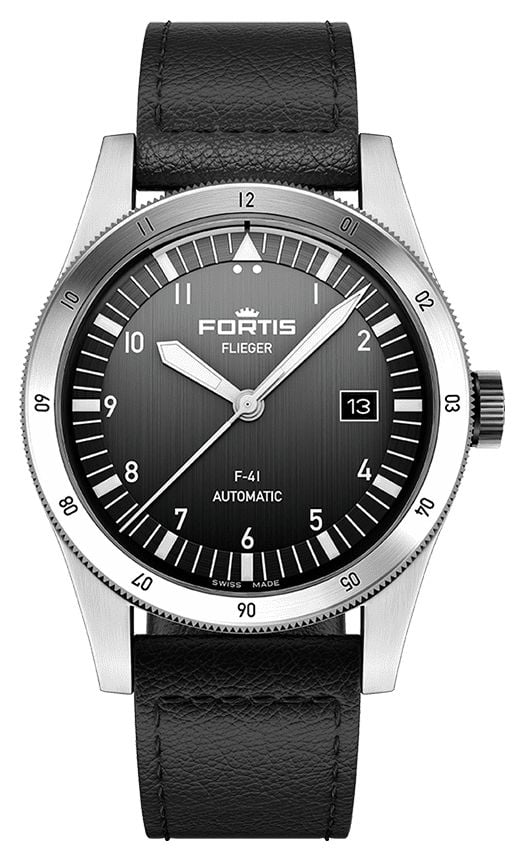 FORTIS Flieger F41 Automatic Black 41mm Black Leather Watch