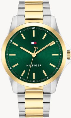 Tommy Hilfiger Bruce (43mm) Textured Green Dial / Two-Tone Stainless Steel Bracelet 1792192