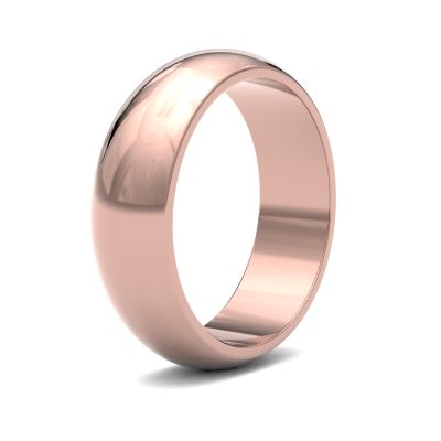 James Moore Wedding Rings | 9ct Rose Gold | 6mm | Medium | D-Shape | AG_6GMD-9R