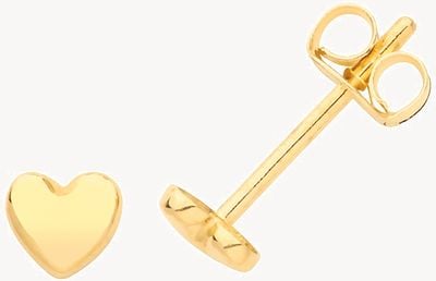 9ct Gold Tiny Heart Stud Earrings ES673