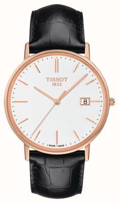 Tissot Goldrun Uhr aus 18 Karat Roségold mit weißem Zifferblatt T9224107601100