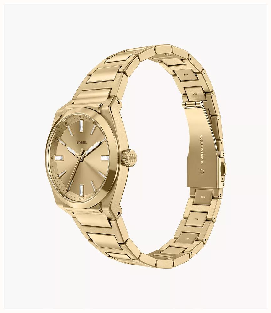 Fossil Everett 27 mm Three-Hand Gold-Tone Stainless Steel Fossil Watch ES5492 - альтернативный вид 5