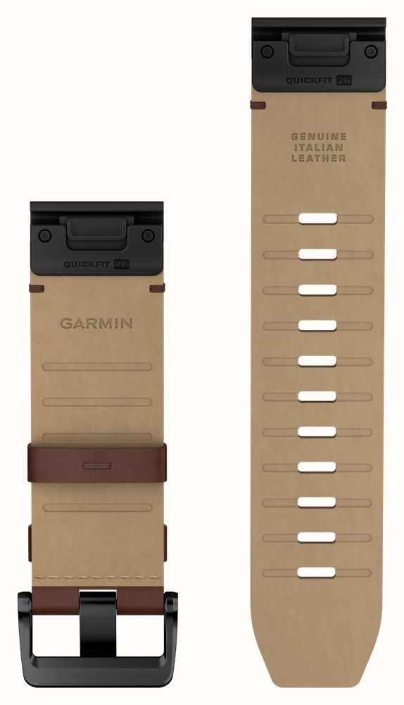 Garmin QuickFit Bands (26mm) Walnut Brown Leather with Black Hardware - Strap Only 010-14508-20 - 备用视图 2