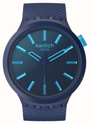 Swatch Indigo glow (47 mm) cadran bleu / bracelet bleu bio-sourcé SB05N113