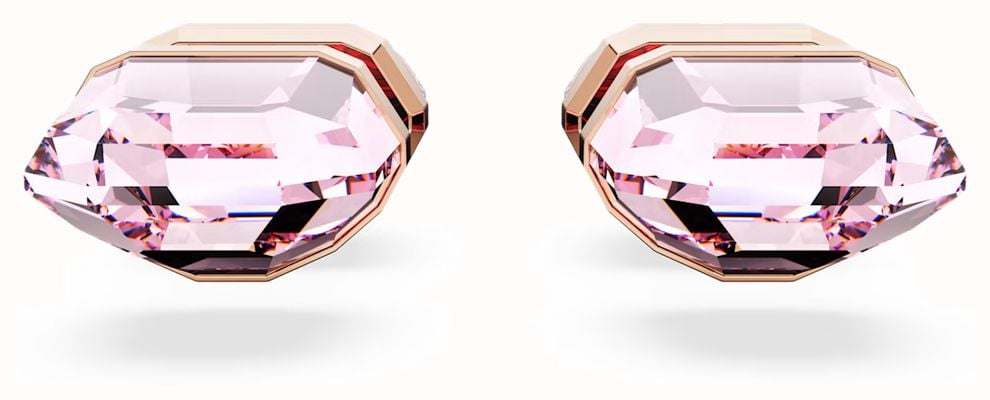 Swarovski Lucent Stud Earrings | Rose Gold Tone | Pink Crystal 5626603