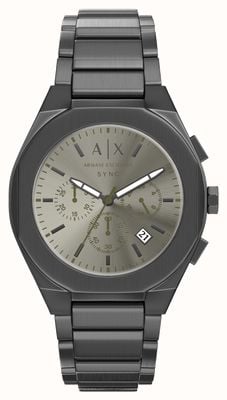Armani Exchange Cronografo al quarzo (42 mm) quadrante grigio sunray / bracciale in acciaio inossidabile pvd grigio AX4296