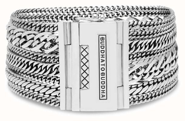 Buddha To Buddha 'Multi Chain Nathalie' Sterling Silver Handmade Bracelet - 124 - (Size E) 001J011240105