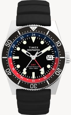 Timex 深海礁 200 GMT（41 毫米）黑色表盘/黑色合成橡胶表带 TW2W75000