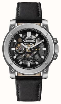 Ingersoll THE FREESTYLE Automatic (45.5mm) Black Skeleton Dial / Black Leather Strap I14401