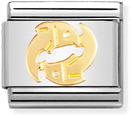 Nomination Classic Pisces 18ct Gold & Steel Charm 030104/12