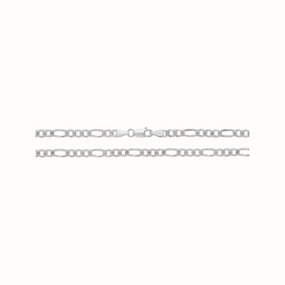 James Moore TH Silver Figaro Pave Chain 18" G1096/18