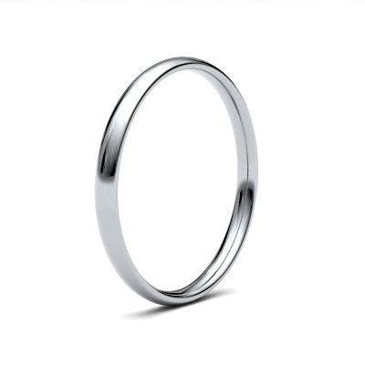 James Moore Wedding Rings | 9ct White Gold | 2mm | Light | Traditional Court | AG_2LLC-9W