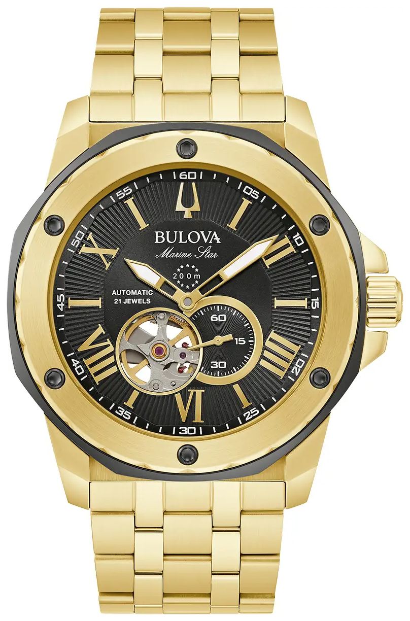 Bulova homme Ã©toile marine automatique cadran noir montre