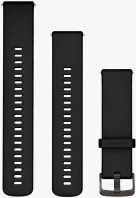 Garmin Solo cinturino a sgancio rapido (22 mm) in silicone nero con hardware in ardesia 010-13256-21