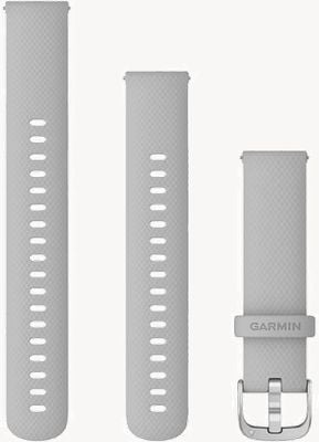 Garmin Correa de liberación rápida (18mm) gris niebla silicona / herraje plateado – solo correa de reloj 010-12932-0C-EX DISPLAY