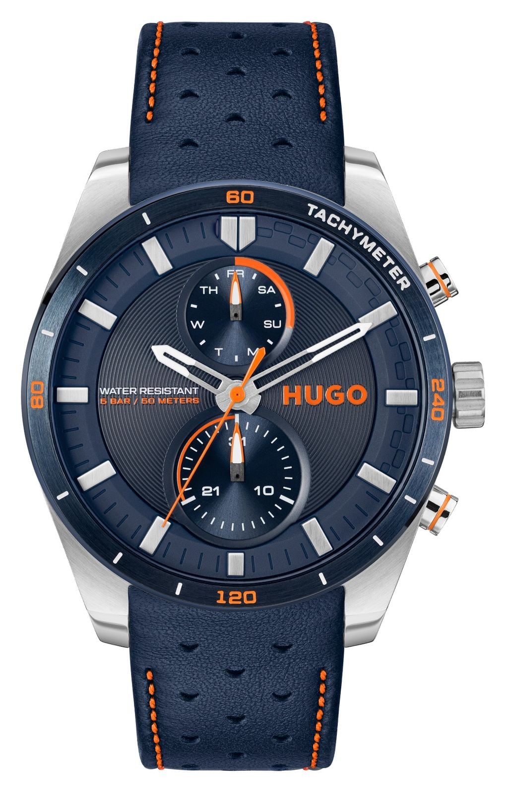 HUGO homme #fast (44 mm) cadran bleu / bracelet en montre