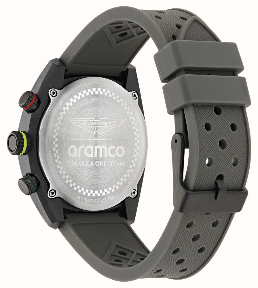 Aston Martin Aramco Formula One™ Team DWF Quartz Chronograph (43mm) Black Dial / Grey Silicone Strap MTFD2F602 - alternate view 3