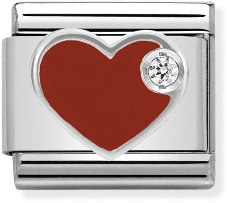 Nomination Classic Heart Sterling Silver & Steel Enamel Charm 330305/01