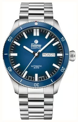 Tutima Glashütte Grand Flieger Airport Automatik (41 mm) blaues Dégradé-Zifferblatt / Edelstahlarmband 6107-02