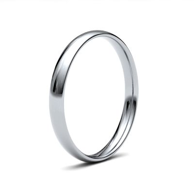 James Moore Wedding Ring | 9ct 白金 | 2.5毫米 | 浅色 | 传统宫廷尺寸 | ag_2.5glc-9w AG_2.5GLC-9W