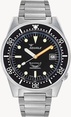 Squale 1521 black blasted (42mm) ブラックダイアル / ブラストステンレススチールブレスレット ウォッチ 1521BKBL.SQ20S