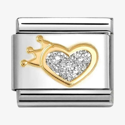 Nomination Classic Silver Glitter Heart Charm 030220/24