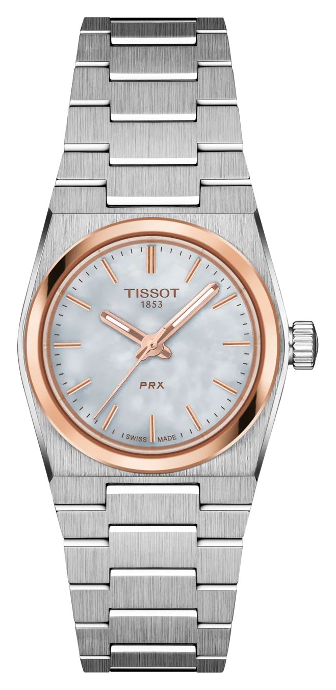 Tissot Ã  quartz Prx (25 mm), cadran en nacre blanche montre