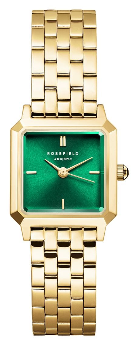 Rosefield Boxelle 195mm Emerald Green Sunray Dial Gold Watch Rosefield Boxelle 195mm Emerald Green Sunray Dial Gold Watch