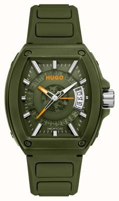HUGO #icon Mostrador verde 3h (40 mm) / pulseira de silicone verde 1530433