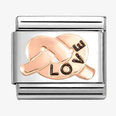 Nomination Classic Love Knot 9ct Rose Gold & Steel Enamel Charm 430202/35