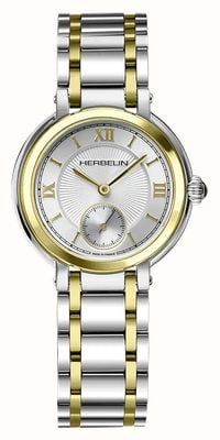 Herbelin ガレット スモールセコンド クォーツ (31.5mm) シルバーギョーシェ文字盤 / ツートンステンレススチールブレスレット 10630BT28