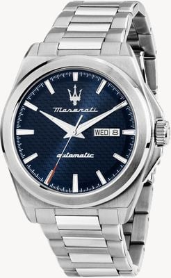 Maserati Velocità Day-Date Automatik (41 mm) blaues Zifferblatt / Edelstahlarmband R8823152002