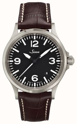 Sinn 556 A Sports Sapphire Glass Brown Embossed Leather 556.014 BROWN ALLIGATOR STYLE WHITE STITCH