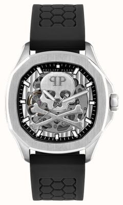 Philipp Plein $keleton $pectre high-conic / bracelet noir automatique PWRAA0123