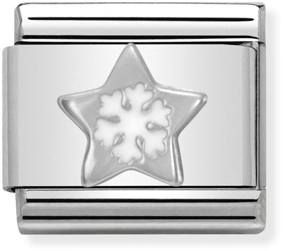 Nomination Classic Star Snowflake Sterling Silver & Steel Enamel Charm 330204/01