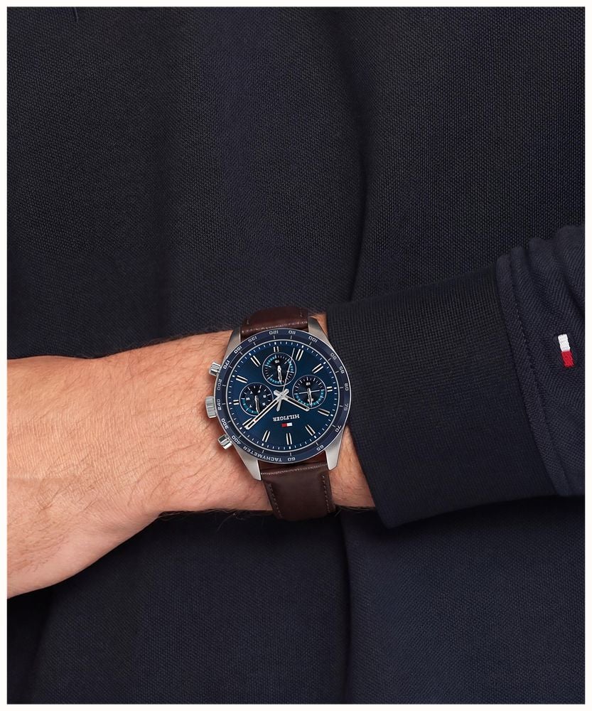 Tommy Hilfiger Hampton Blue Dial Brown leather Watch 1792276 - alternate view 4