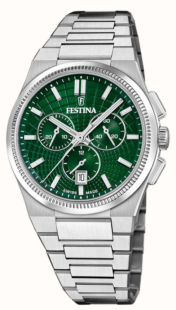 Festina Swiss Made Rivé Quartz Chronograph Green Dial