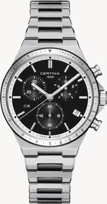 Certina Ds-7 chronograaf (41 mm) zwarte wijzerplaat / roestvrijstalen armband C0434172205100