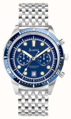 Accurist Uomo di immersione | cronografo | quadrante blu | bracciale in acciaio inossidabile 72004