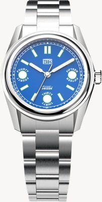 HTD Tennis Sport Cemento Automatic (37mm) Blue 'Score' Dial / Stainless Steel Bracelet Watch T23S01_B