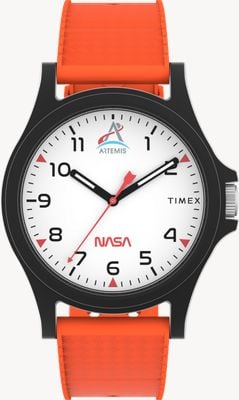 Timex Main Street NASA Artemis（40毫米）白色表盘/橙色硅胶表带 TW2Y13000